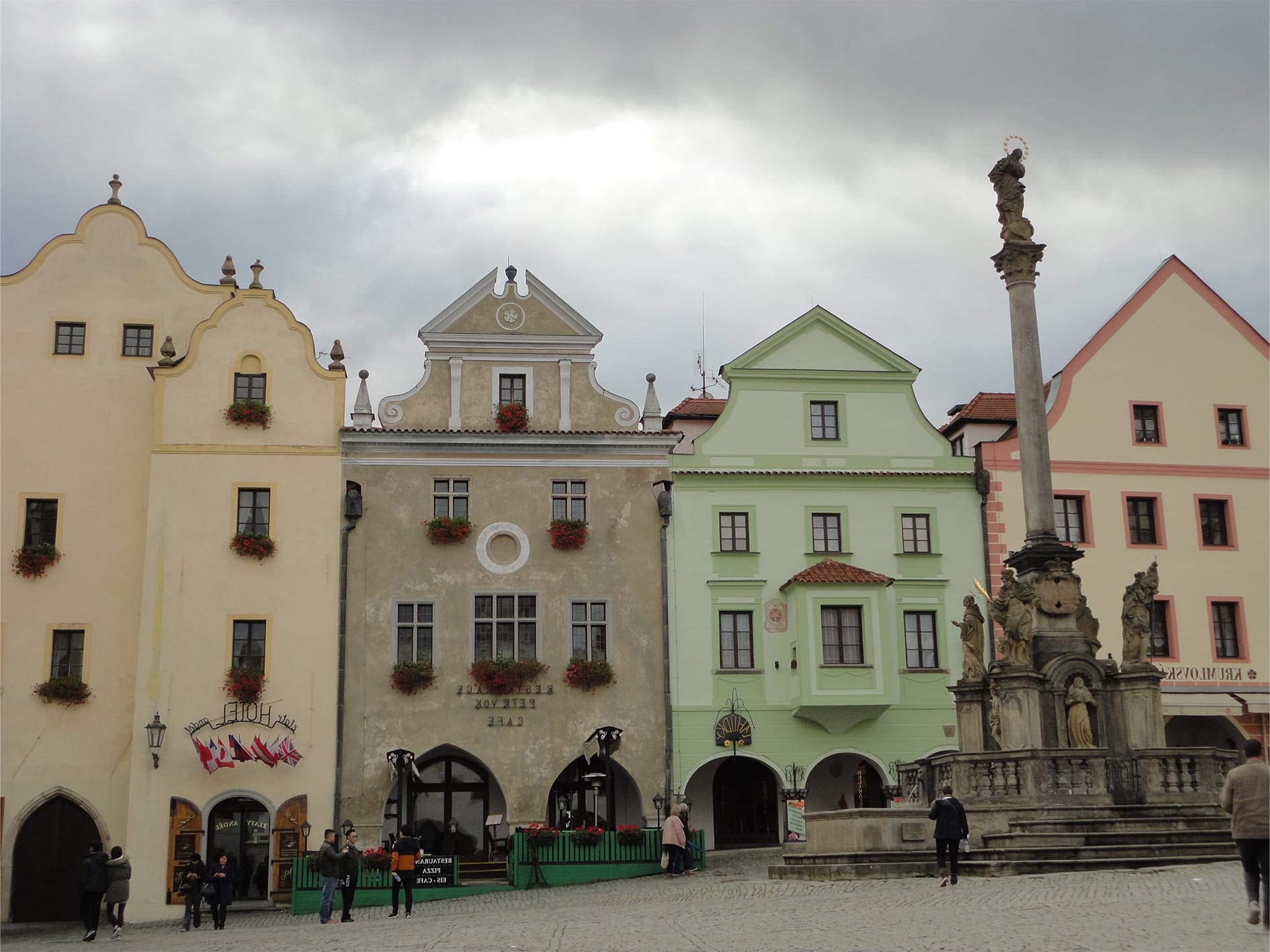 Colorful toylike houses in Český Krumlov