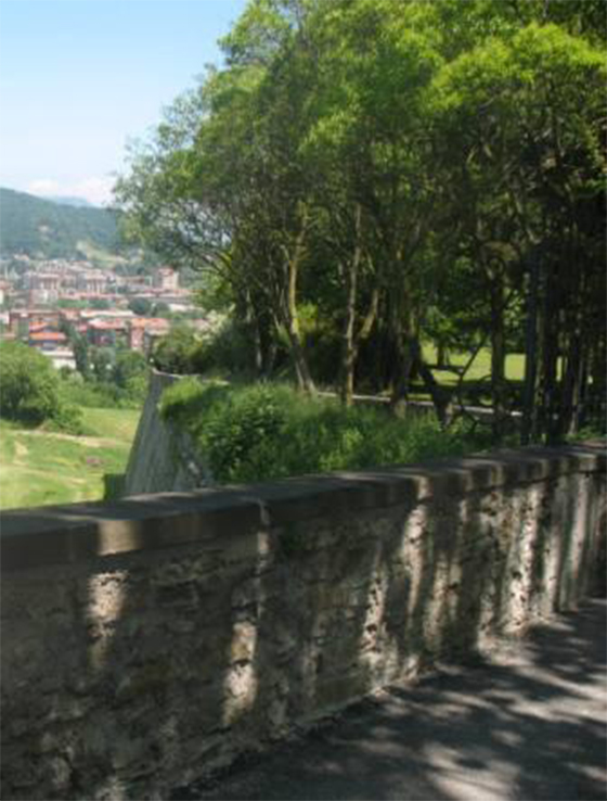 Beautiful parks in historic part of Bergamo