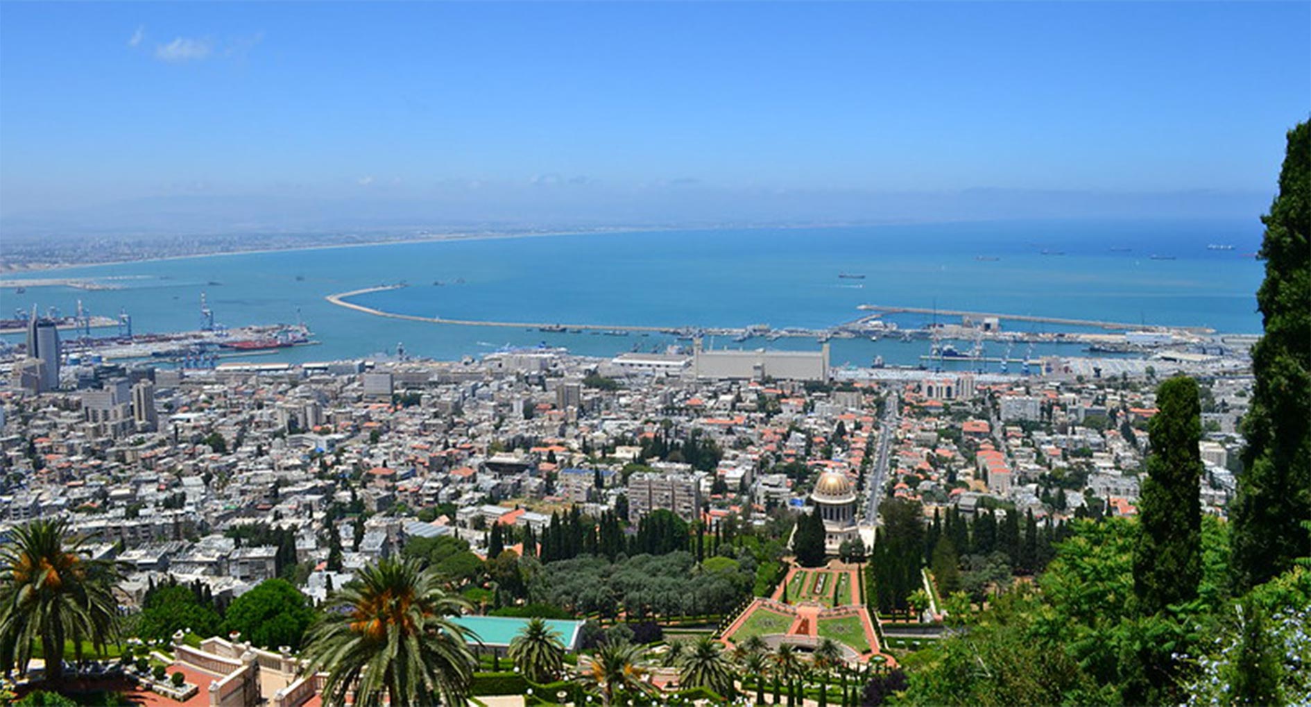 View of the entire Haifa and Haifa Bay from Mount Carmel