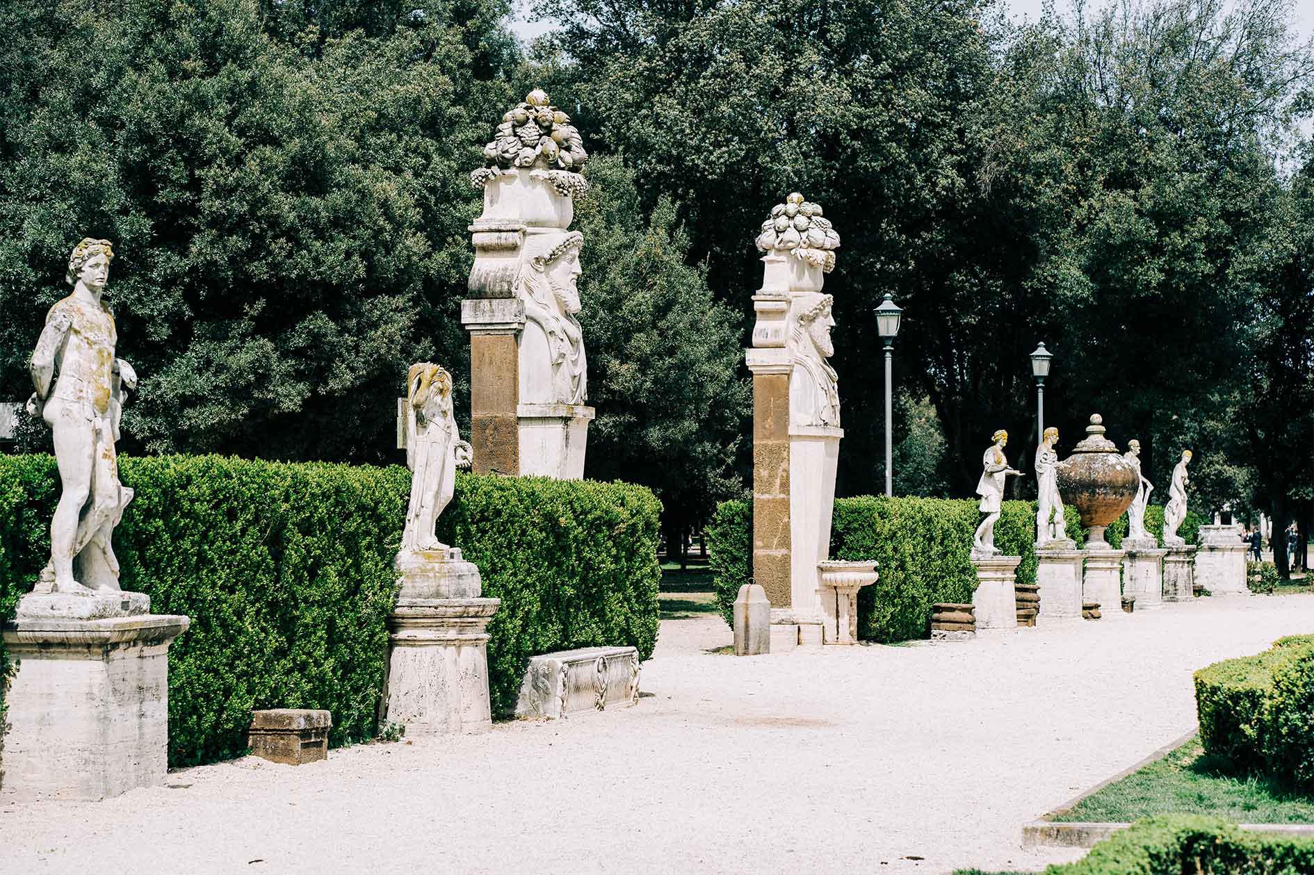 Statues in the Borghese Gardens