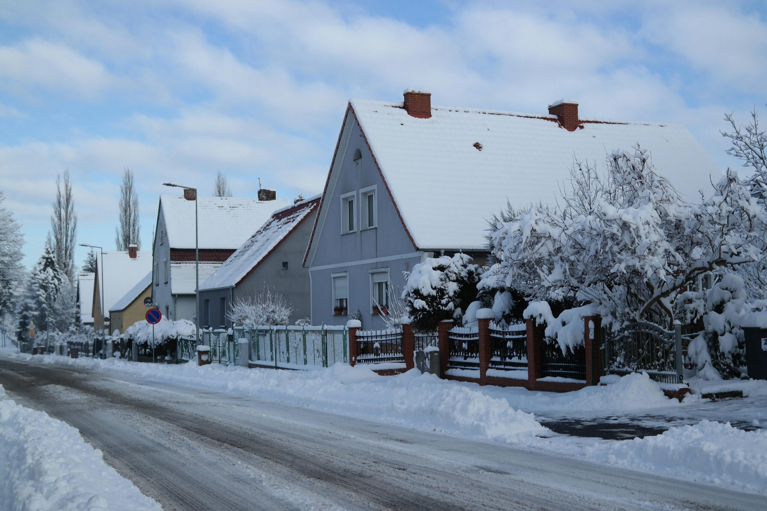 Tallinn Old Town covered in snow during winter