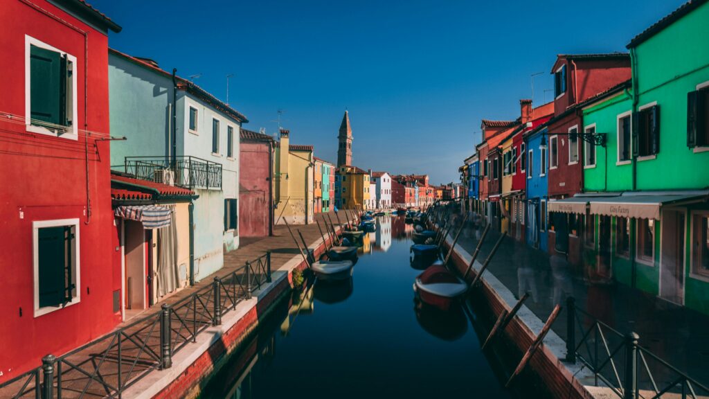 Colorful houses in Burano Island, Venice