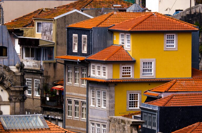 Colorful buildings in Porto Portugal