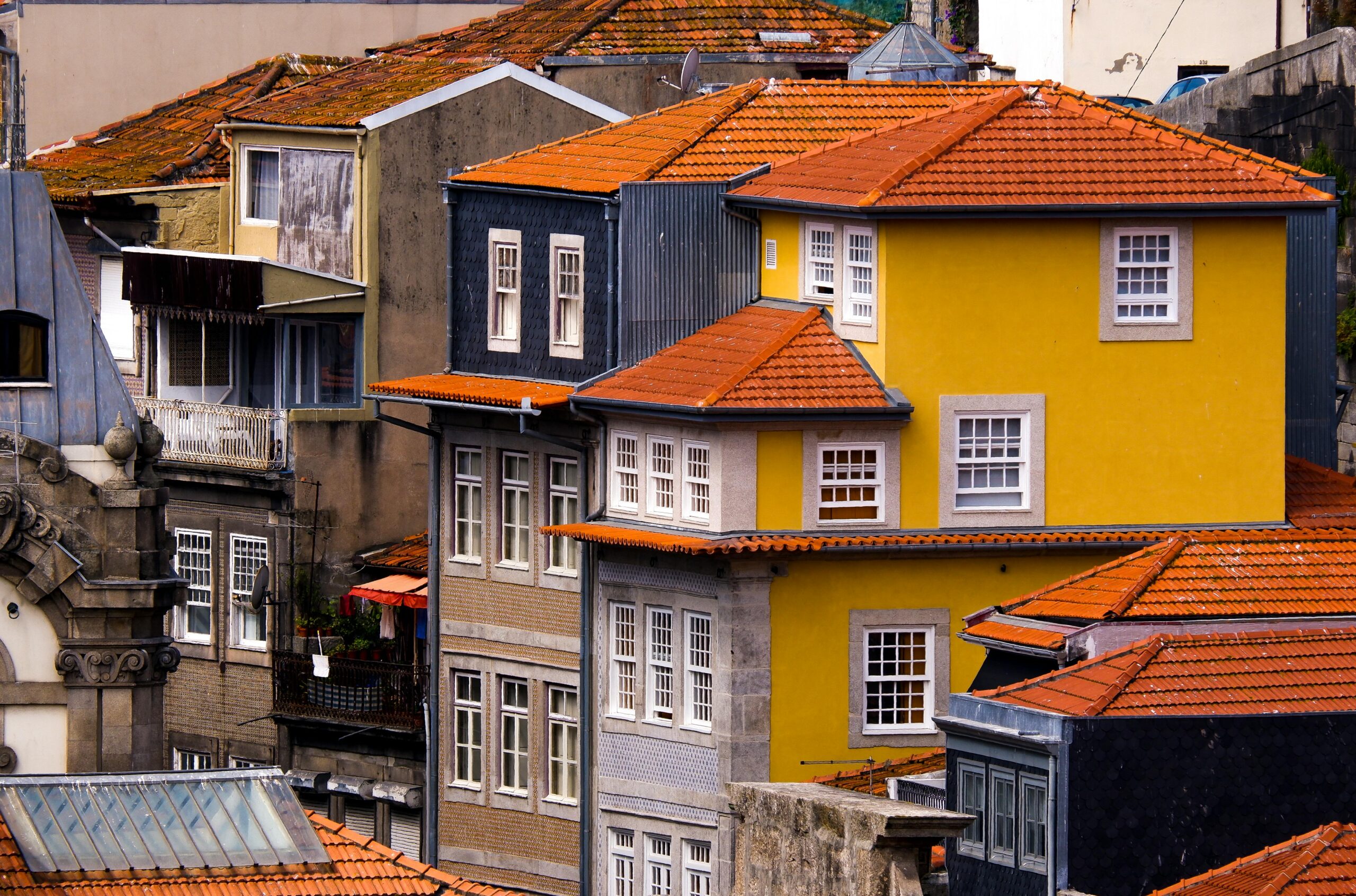Colorful buildings in Porto Portugal