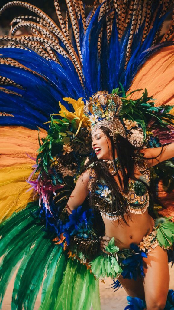 Rio Carnival samba dancers performing