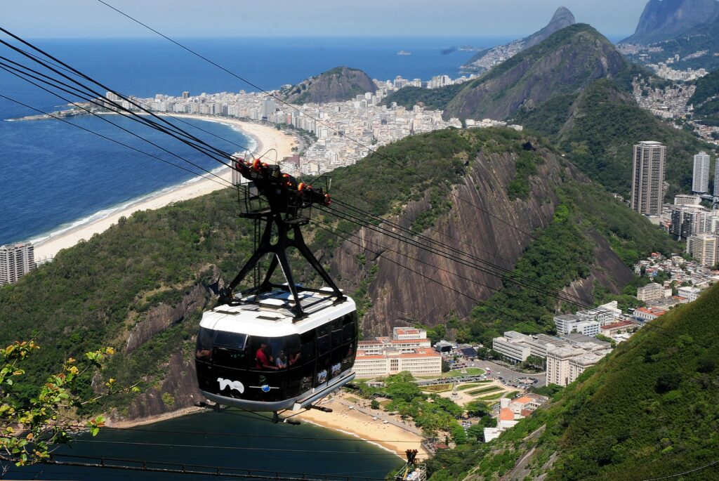 Sugarloaf Mountain cable car with ocean view